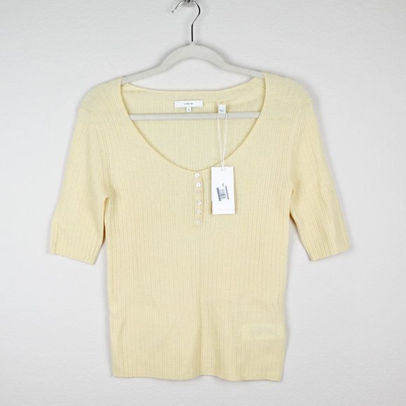 NWT Vince Cashmere Henley Button Top - Picture 4 of 13